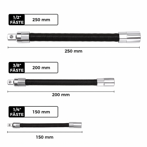 Flexibelt Förlängningsskaft 3-pack